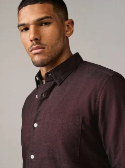 Burgundy Red Soft Touch Oxford Long Sleeve Shirt