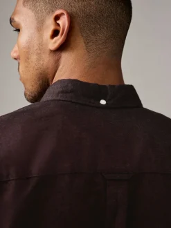 Burgundy Red Soft Touch Oxford Long Sleeve Shirt