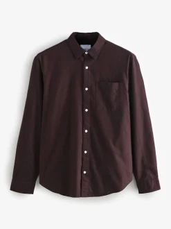 Burgundy Red Soft Touch Oxford Long Sleeve Shirt