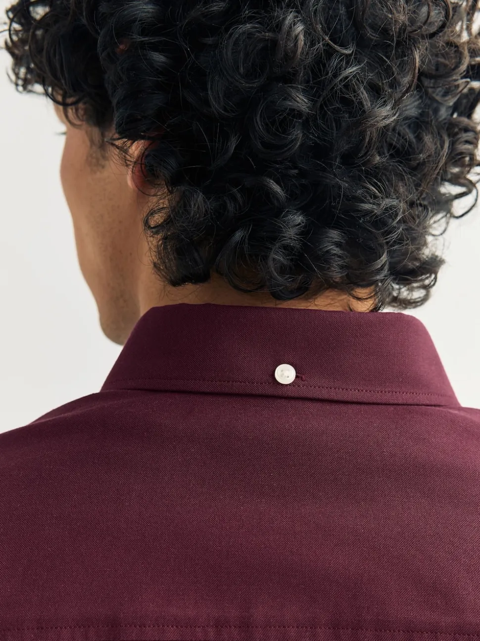Burgundy Red Stretch Oxford Long Sleeve Shirt