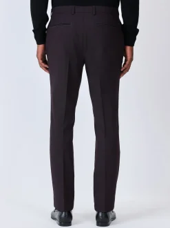 Burgundy Red Tailored Fit Tuxedo Suit Trousers