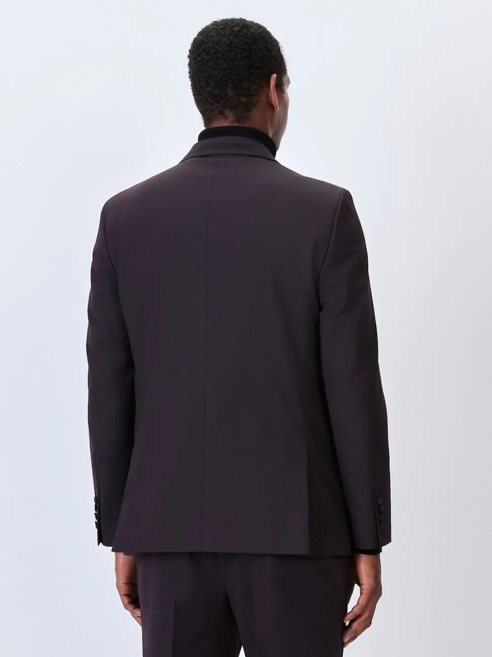 Burgundy Red Tailored Fit Inset Lapel Detail Tuxedo Suit Jacket