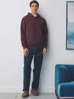 Burgundy Red Textured Overhead Hoodie