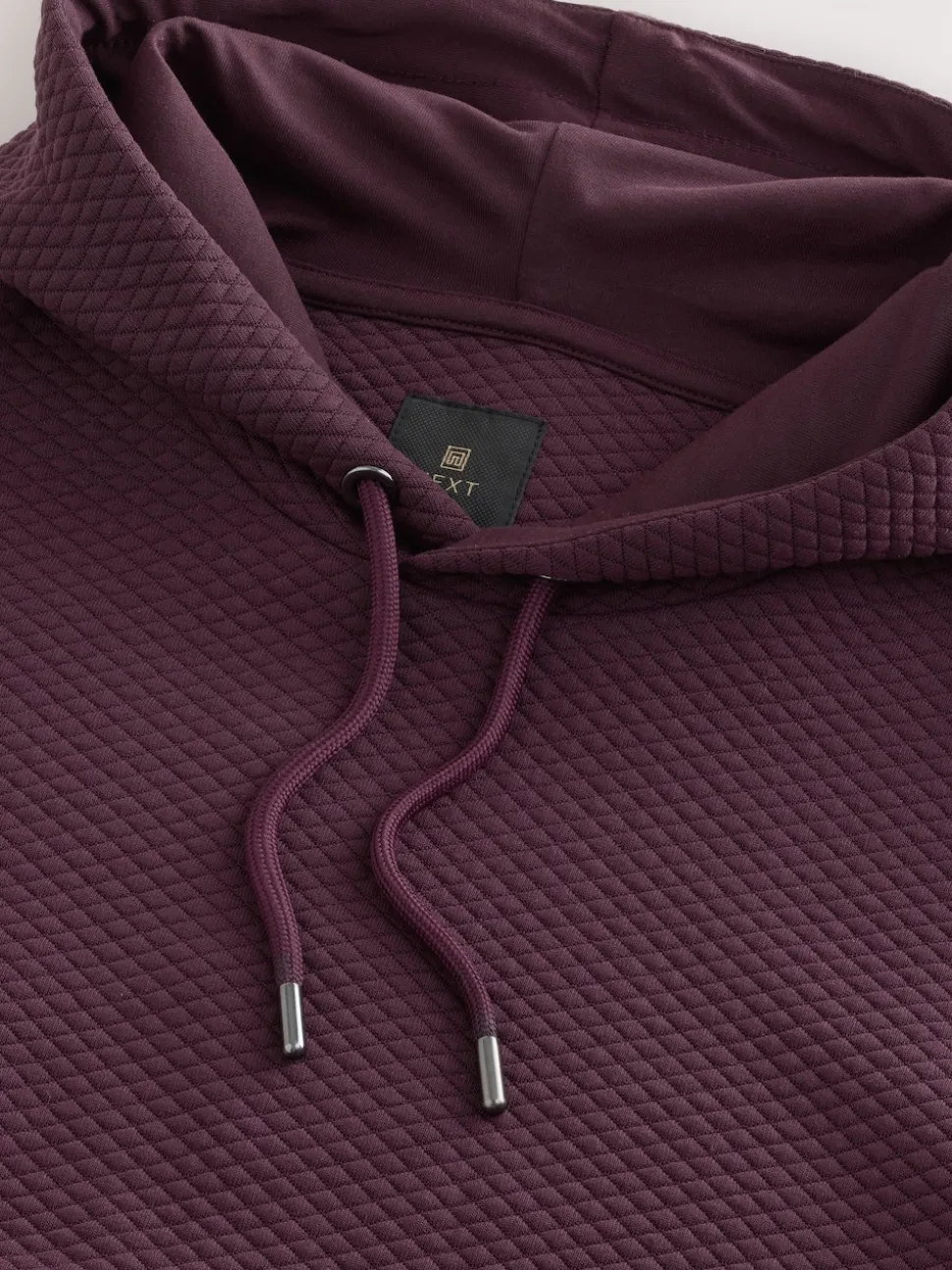 Burgundy Red Textured Overhead Hoodie
