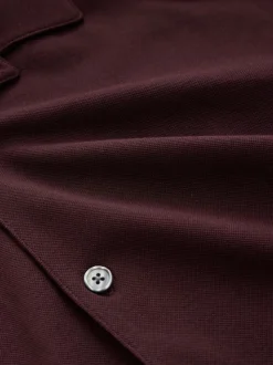 Burgundy Red/Navy Blue/Olive Green Short Sleeve Pique Shirts 3 Pack