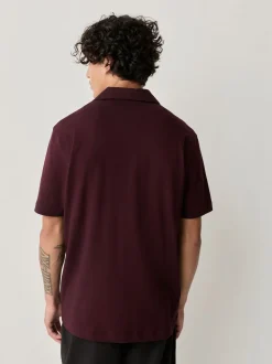 Burgundy Red/Navy Blue/Olive Green Short Sleeve Pique Shirts 3 Pack
