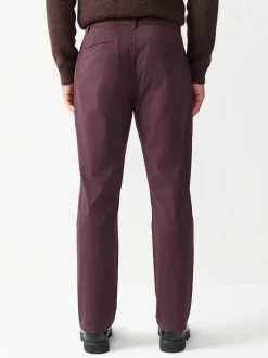 Burgundy Slim Fit Stretch Chinos Trousers