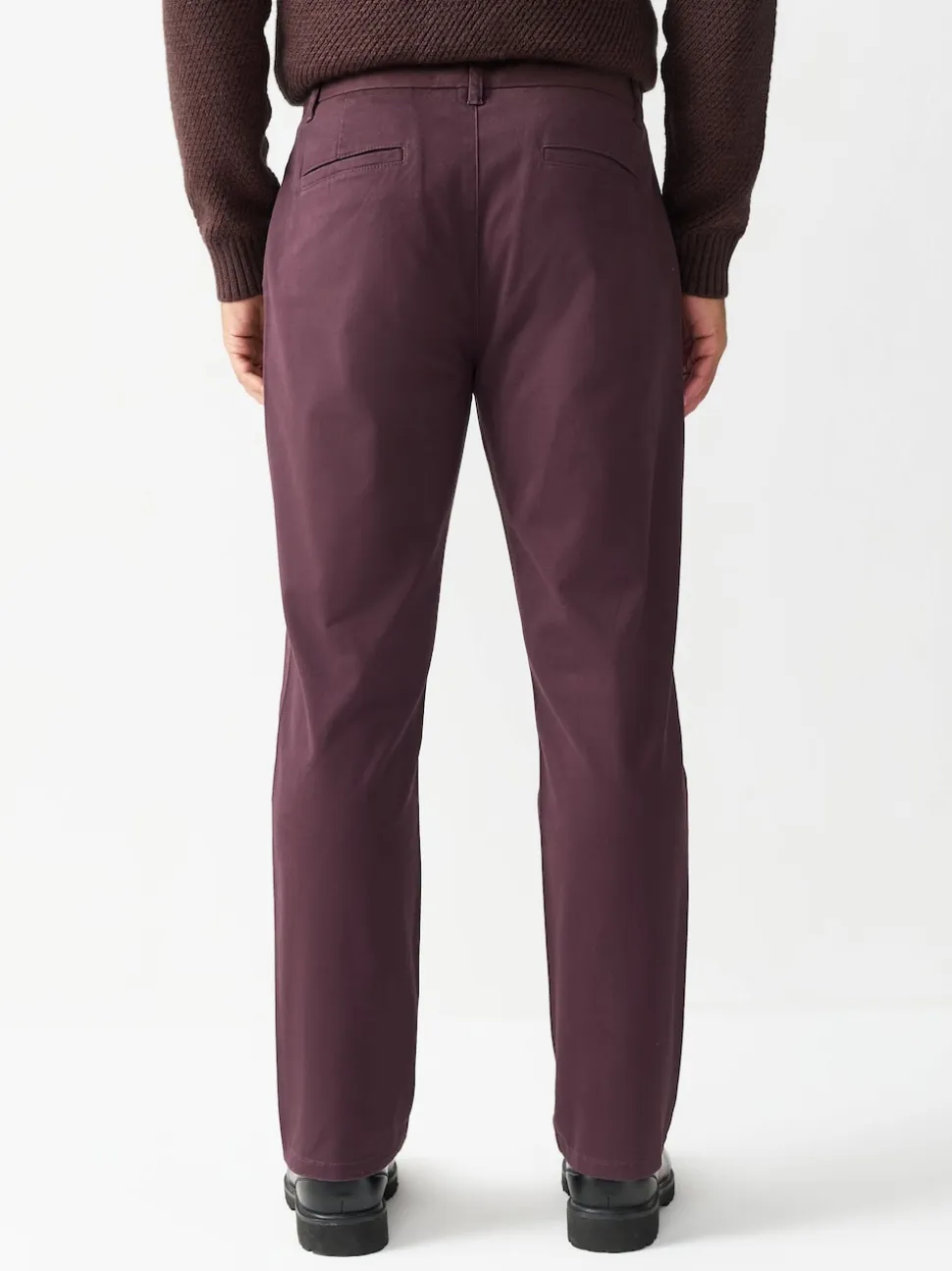 Burgundy Slim Fit Stretch Chinos Trousers