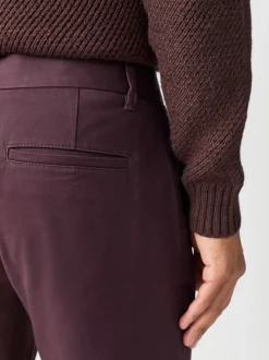 Burgundy Slim Fit Stretch Chinos Trousers