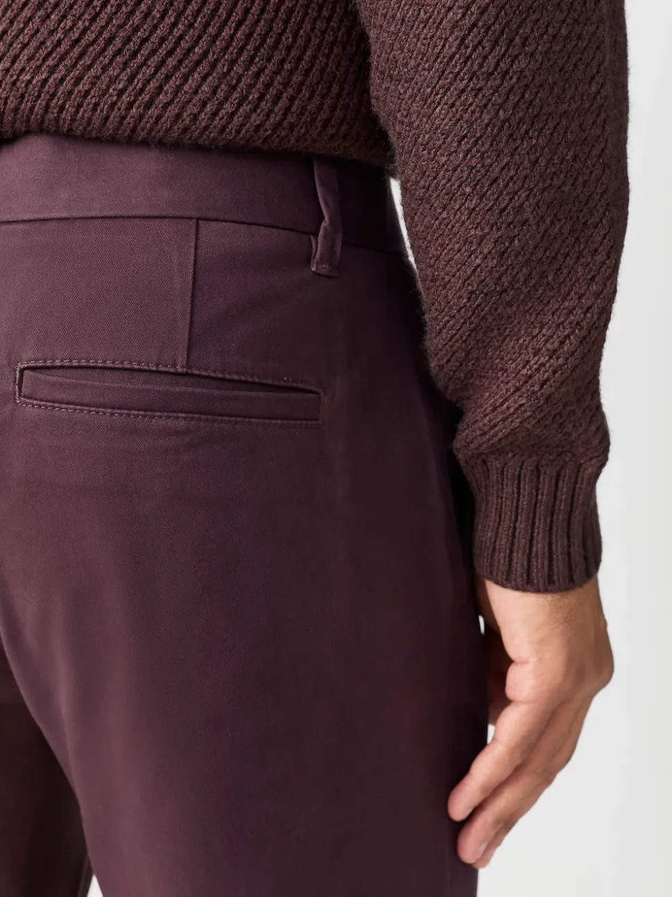 Burgundy Slim Fit Stretch Chinos Trousers