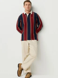 Burgundy/Navy Blue Stripe Rugby Shirt