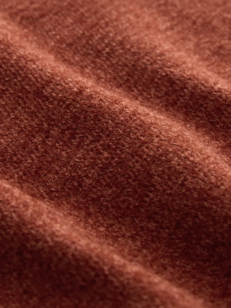 Burnt Orange Relaxed Fit Plain Chenille Crew Neck Jumper