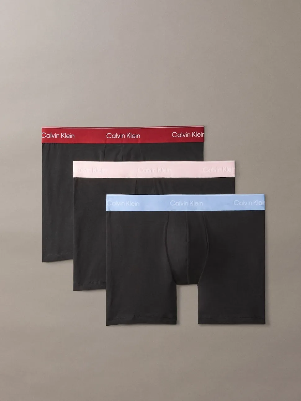 Calvin Klein Black Blue/Black Red/Black Pink Icon Cotton Stretch Boxer Briefs 3 Pack