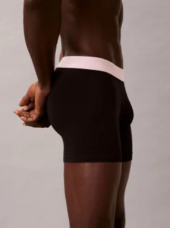 Calvin Klein Black Blue/Black Red/Black Pink Icon Cotton Stretch Boxer Briefs 3 Pack