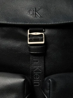 Calvin Klein Black Cargo Top Flap Backpack