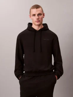 Calvin Klein Black Cotton Terry Blend Lounge Hoodie