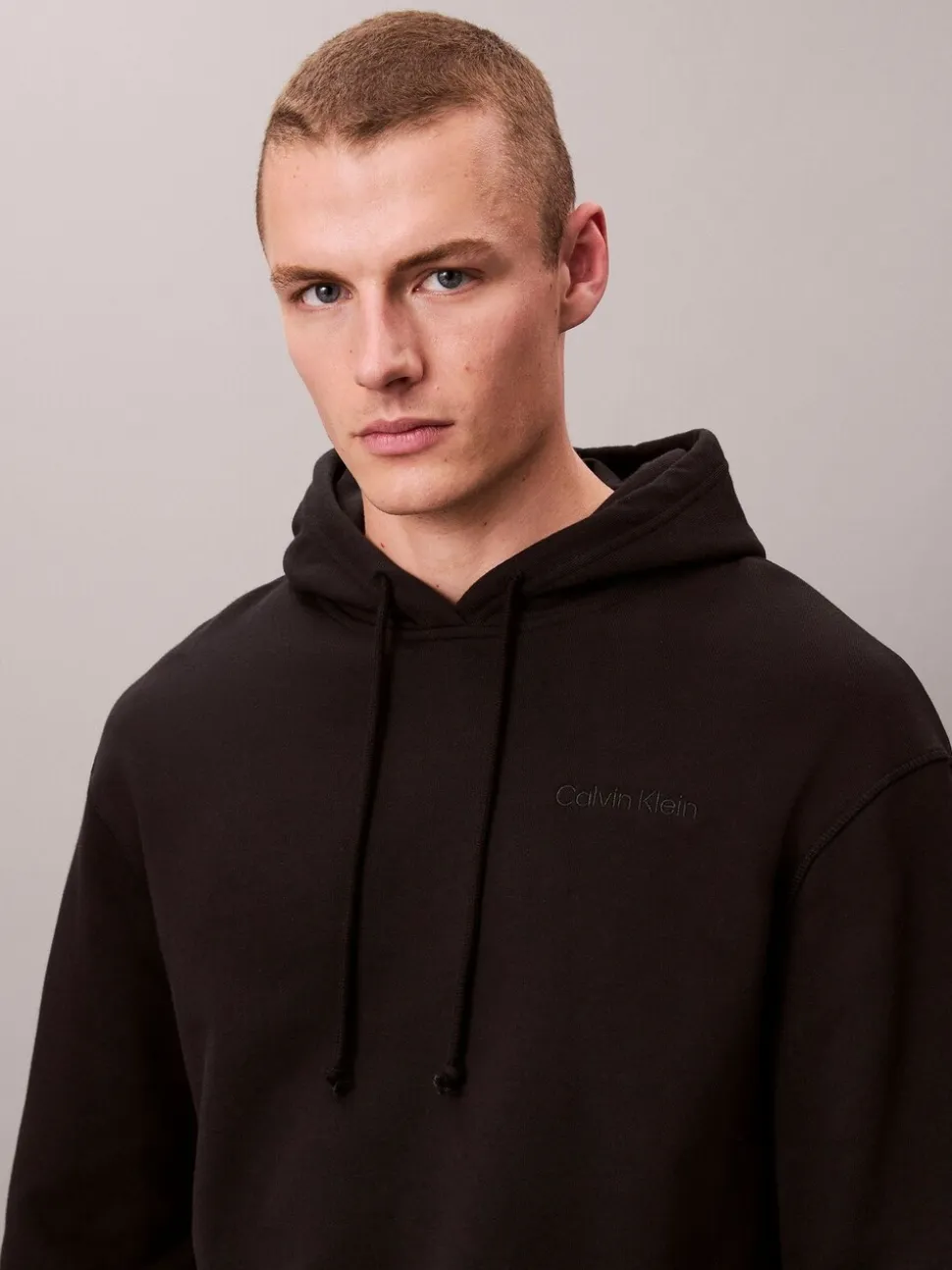 Calvin Klein Black Cotton Terry Blend Lounge Hoodie