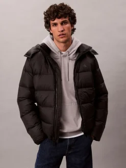 Calvin Klein Black Hooded Down Puffer Jacket