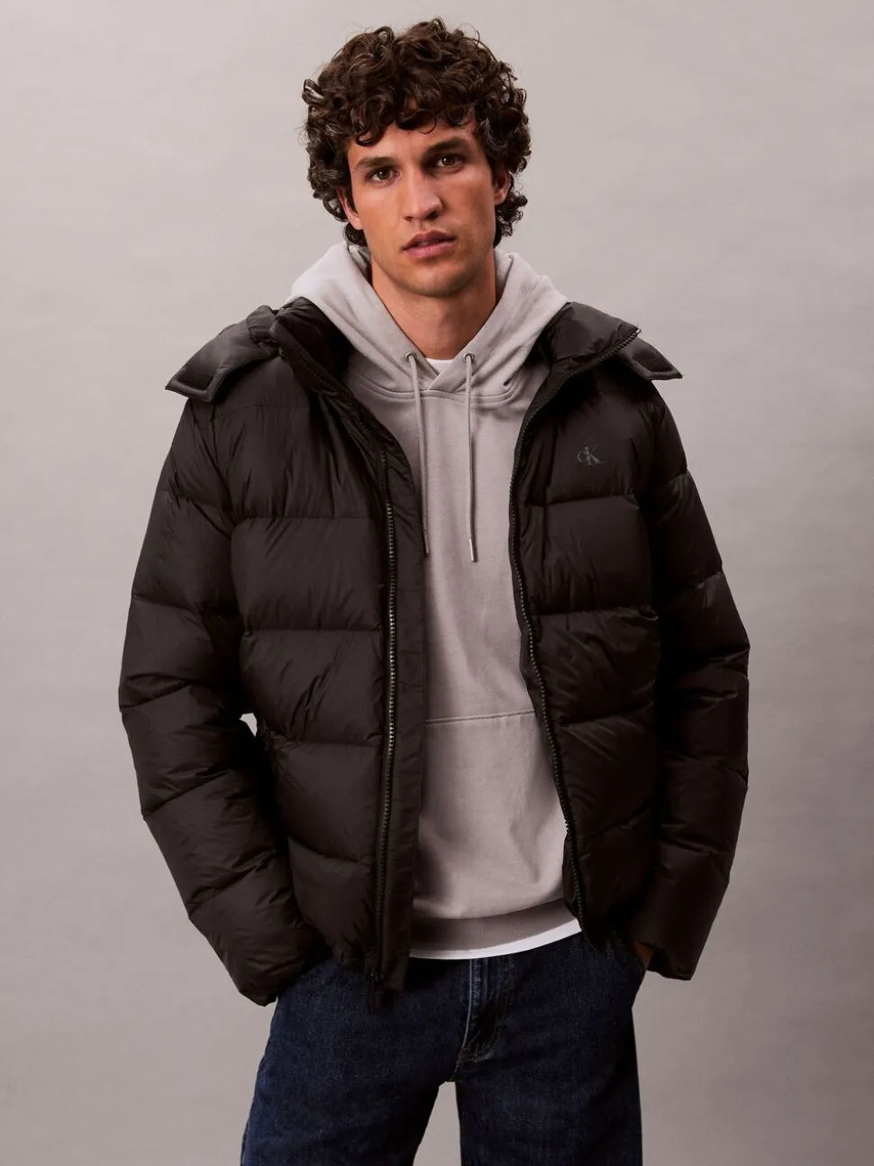 Calvin Klein Black Hooded Down Puffer Jacket