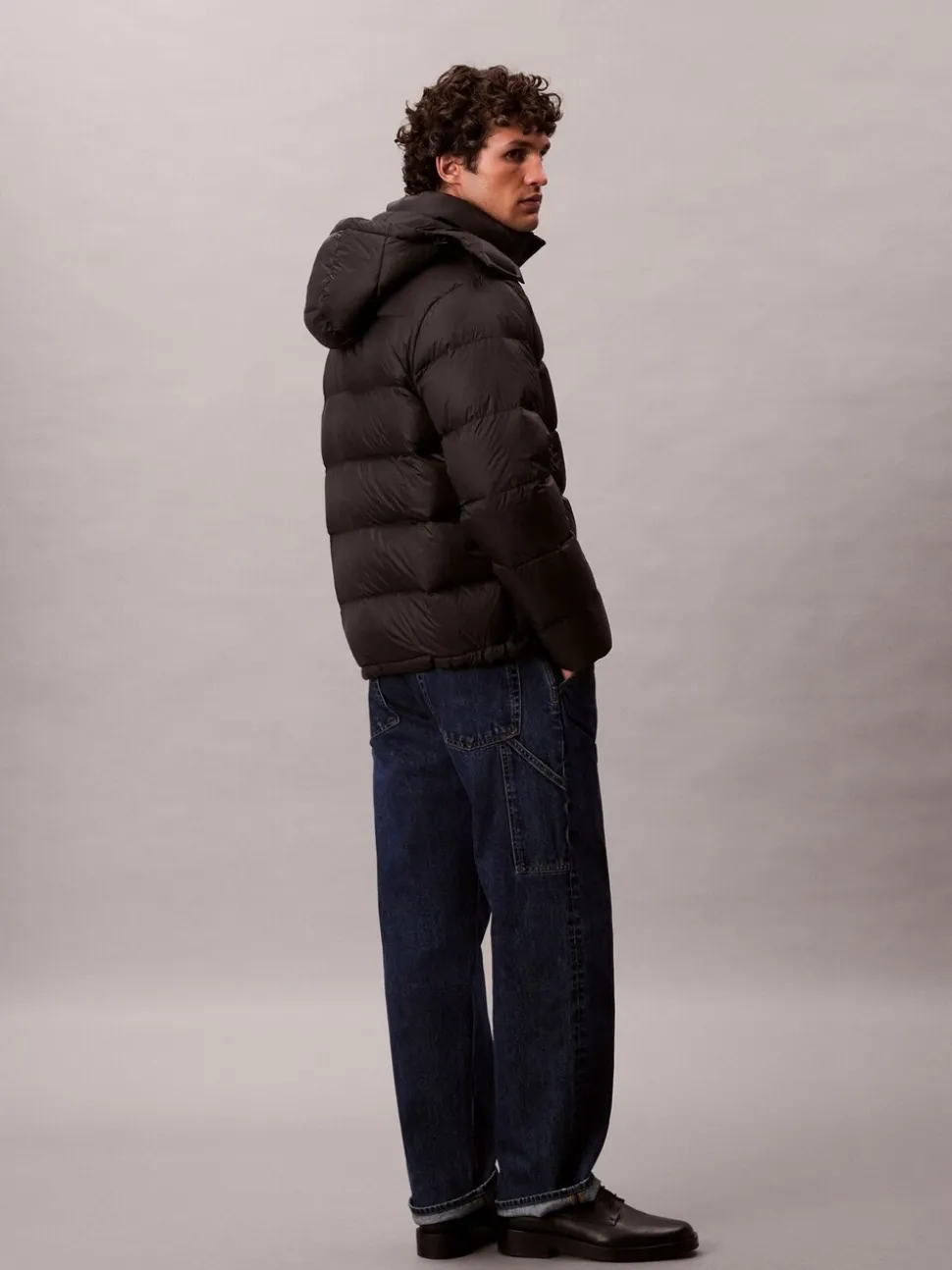 Calvin Klein Black Hooded Down Puffer Jacket