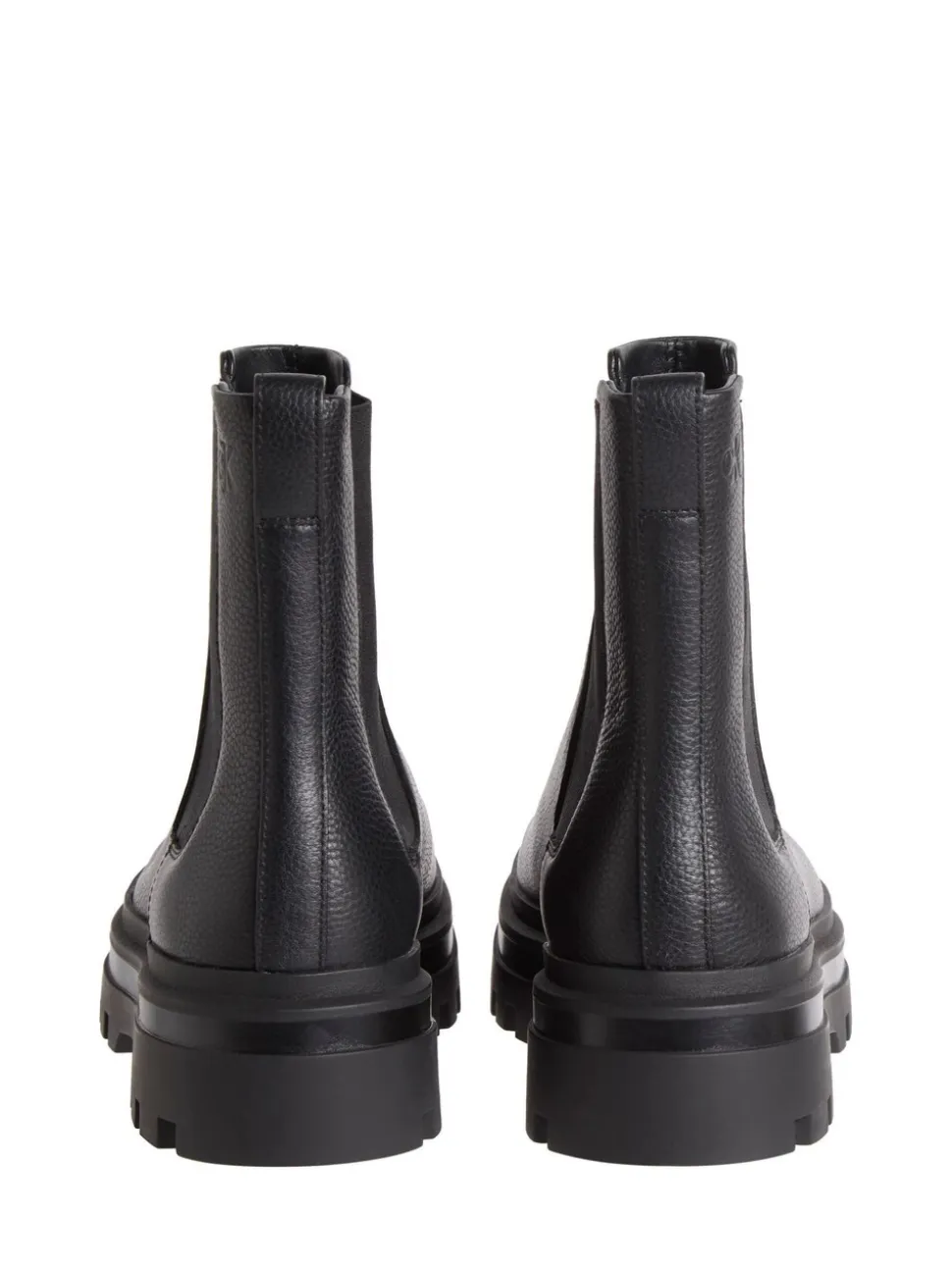 Calvin Klein Black Leather Airfit Lugged Chelsea Boots