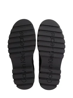 Calvin Klein Black Leather Airfit Lugged Chelsea Boots