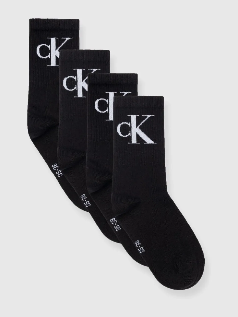 Calvin Klein Black Mens Crew Socks 4 Pack