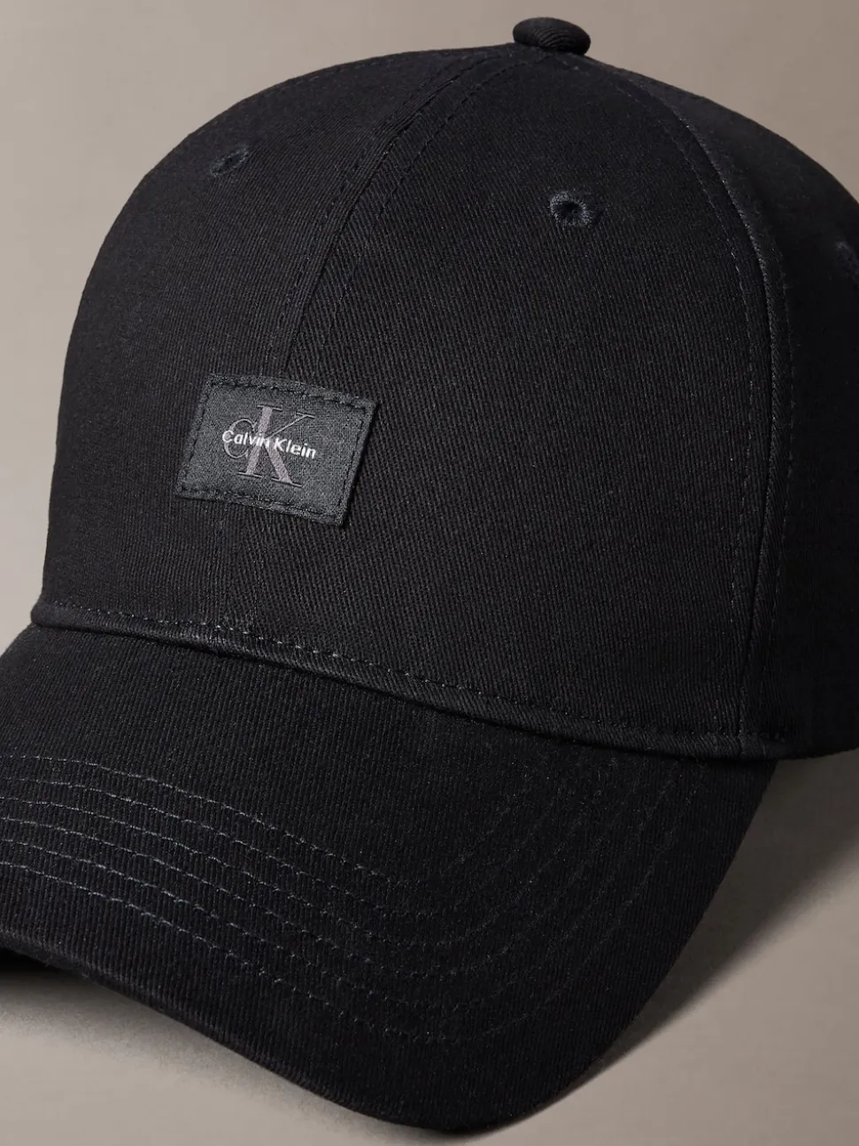 Calvin Klein Black Monogram Woven Patch Cap