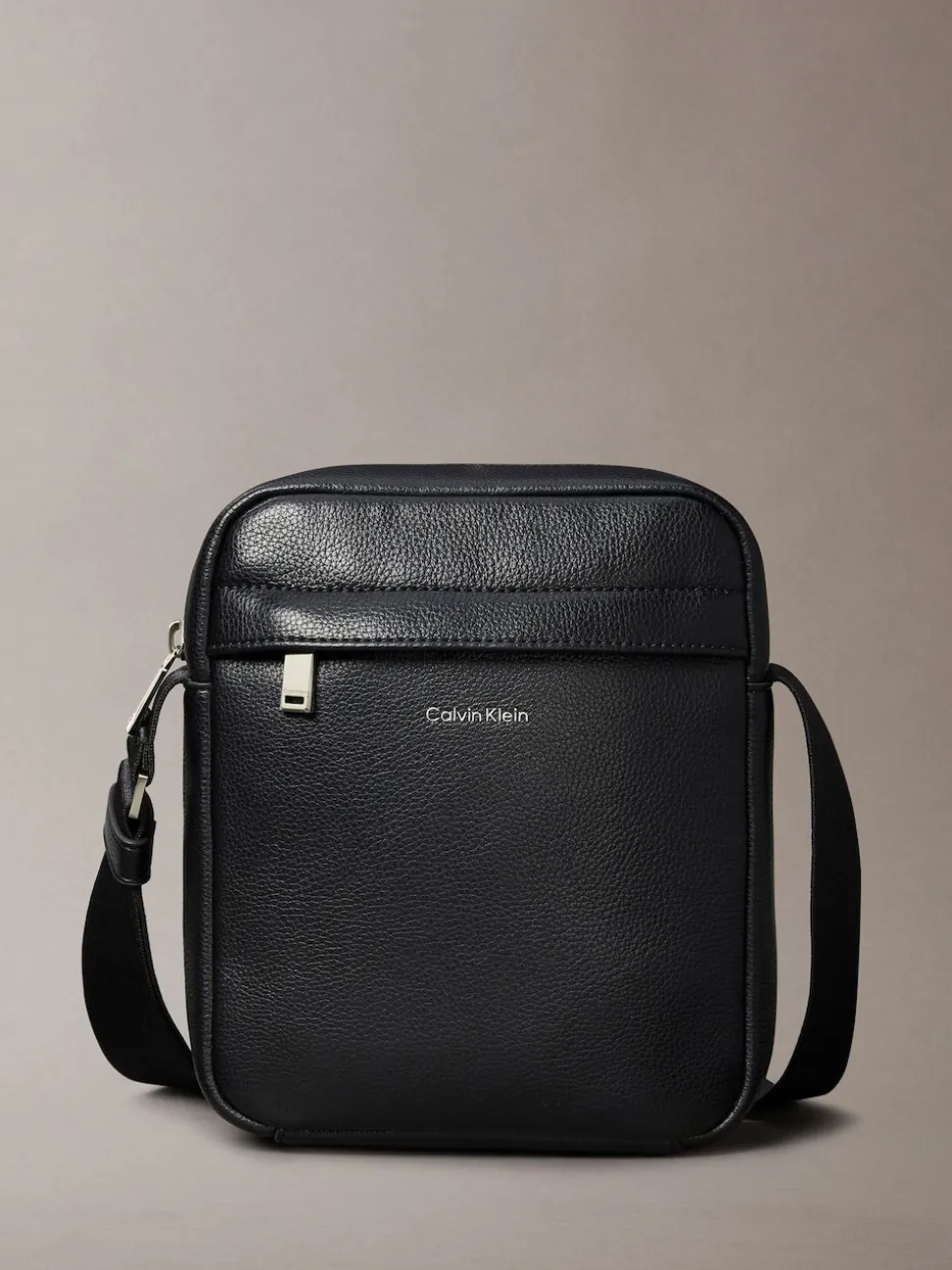 Calvin Klein Black Raised Reporter Bag