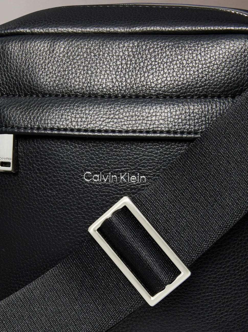 Calvin Klein Black Raised Reporter Bag