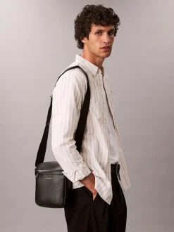 Calvin Klein Black Raised Reporter Bag