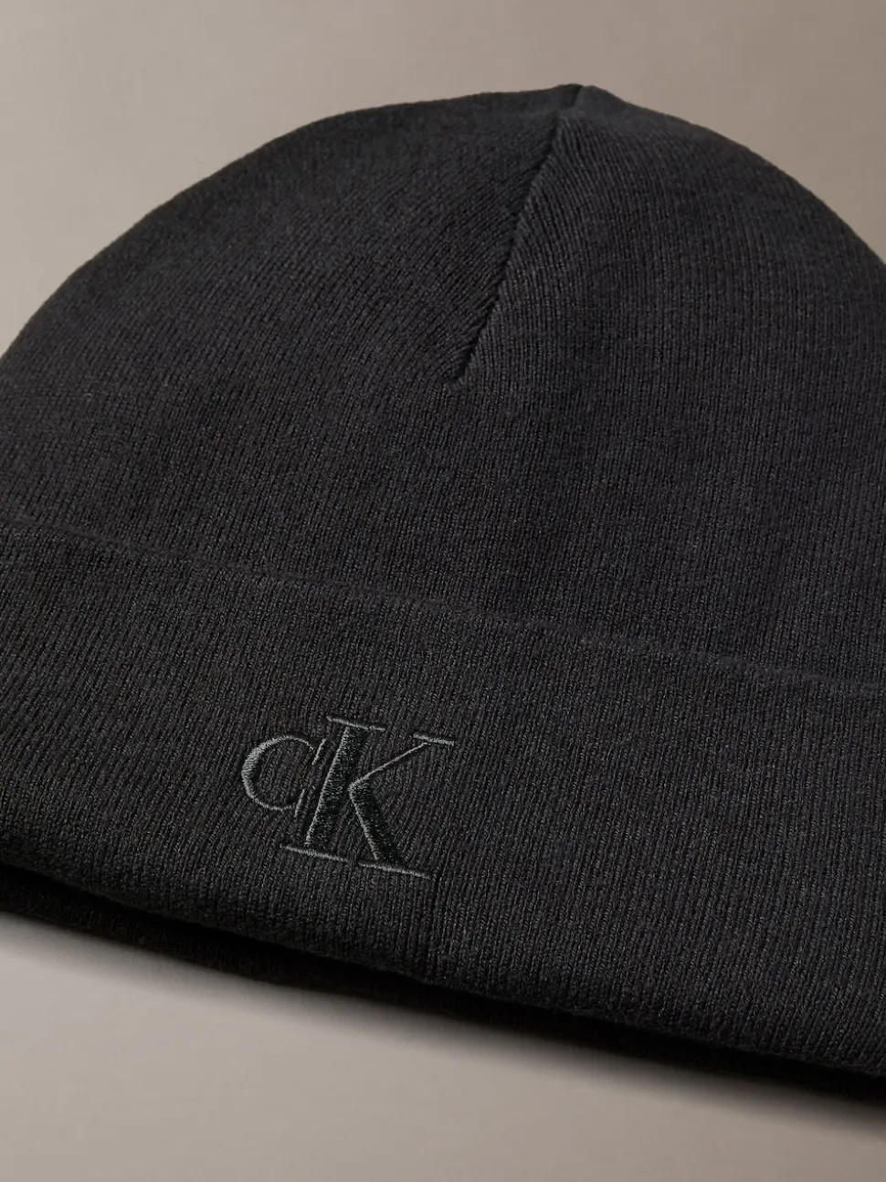 Calvin Klein Black Signature Logo Beanie