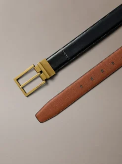 Calvin Klein Black Smooth Square Buckle Belt
