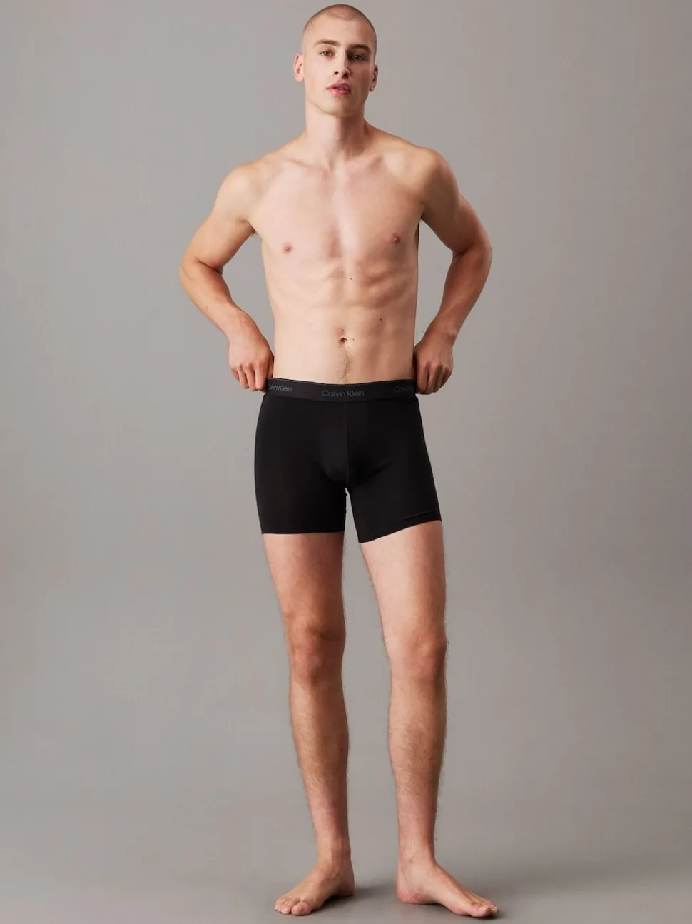 Calvin Klein Black Tonal Icon Cotton Stretch Boxer Briefs 3 Pack
