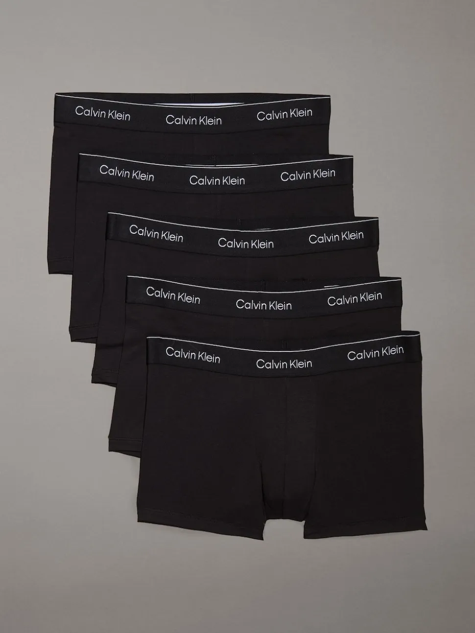 Calvin Klein Black Tonal 5 Pack Icon Cotton Stretch Boxer Trunks 5 Pack