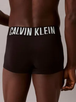 Calvin Klein Black Tonal/Blue Band Intense Power Stretch Boxer Trunks 3 Pack