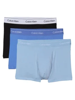 Calvin Klein Black/Blue Tonal Icon Cotton Stretch Boxer Trunks 3 Pack