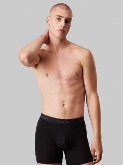 Calvin Klein Black/Blue Tonal Icon Cotton Stretch Boxer Briefs 3 Pack