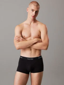 Calvin Klein Black/Blue Tonal Icon Cotton Stretch Low Rise Boxer Trunks 3 Pack