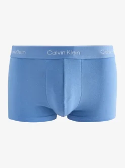 Calvin Klein Black/Blue Tonal Icon Cotton Stretch Low Rise Boxer Trunks 3 Pack