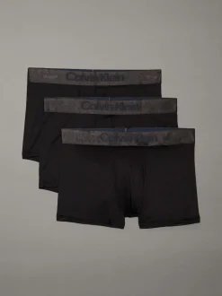 Calvin Klein Black/Brown Band Micro Stretch Boxer Briefs 3 Pack