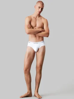 Calvin Klein Black/White/Grey 3 Pack Briefs - Icon Cotton Stretch