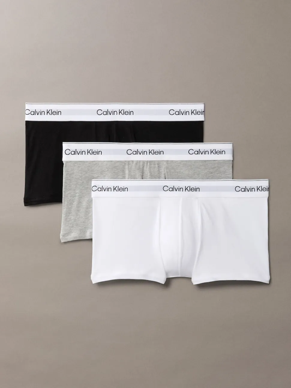 Calvin Klein Black/White/Grey Icon Cotton Stretch Low Rise Boxer Trunks 3 Pack