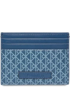 Calvin Klein Blue Allover Monogram Logo Card Holder
