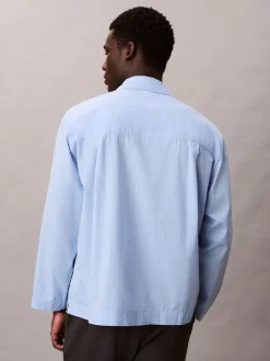 Calvin Klein Blue Cotton Poplin Pyjama Top