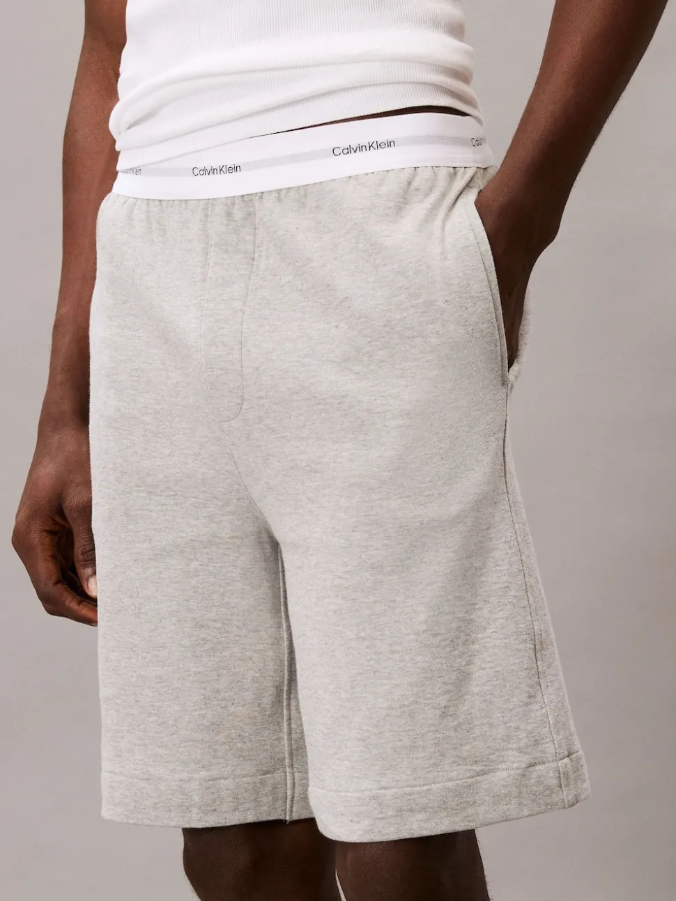 Calvin Klein Grey Lounge Icon Cotton Terry Sleep Shorts