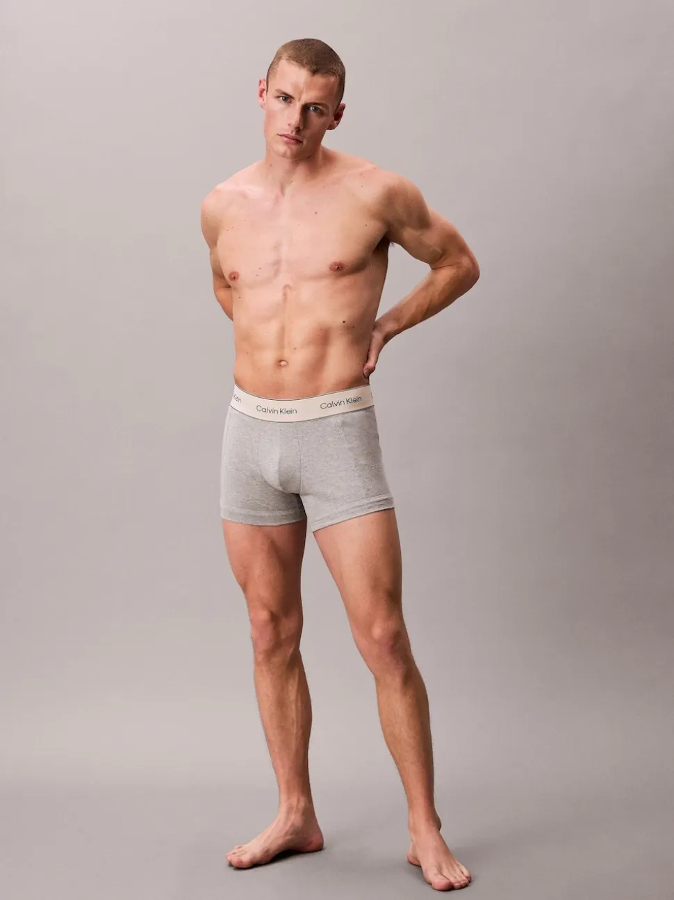 Calvin Klein Grey/White/Cream Heritage Cotton Stretch Boxer Briefs 3 Pack