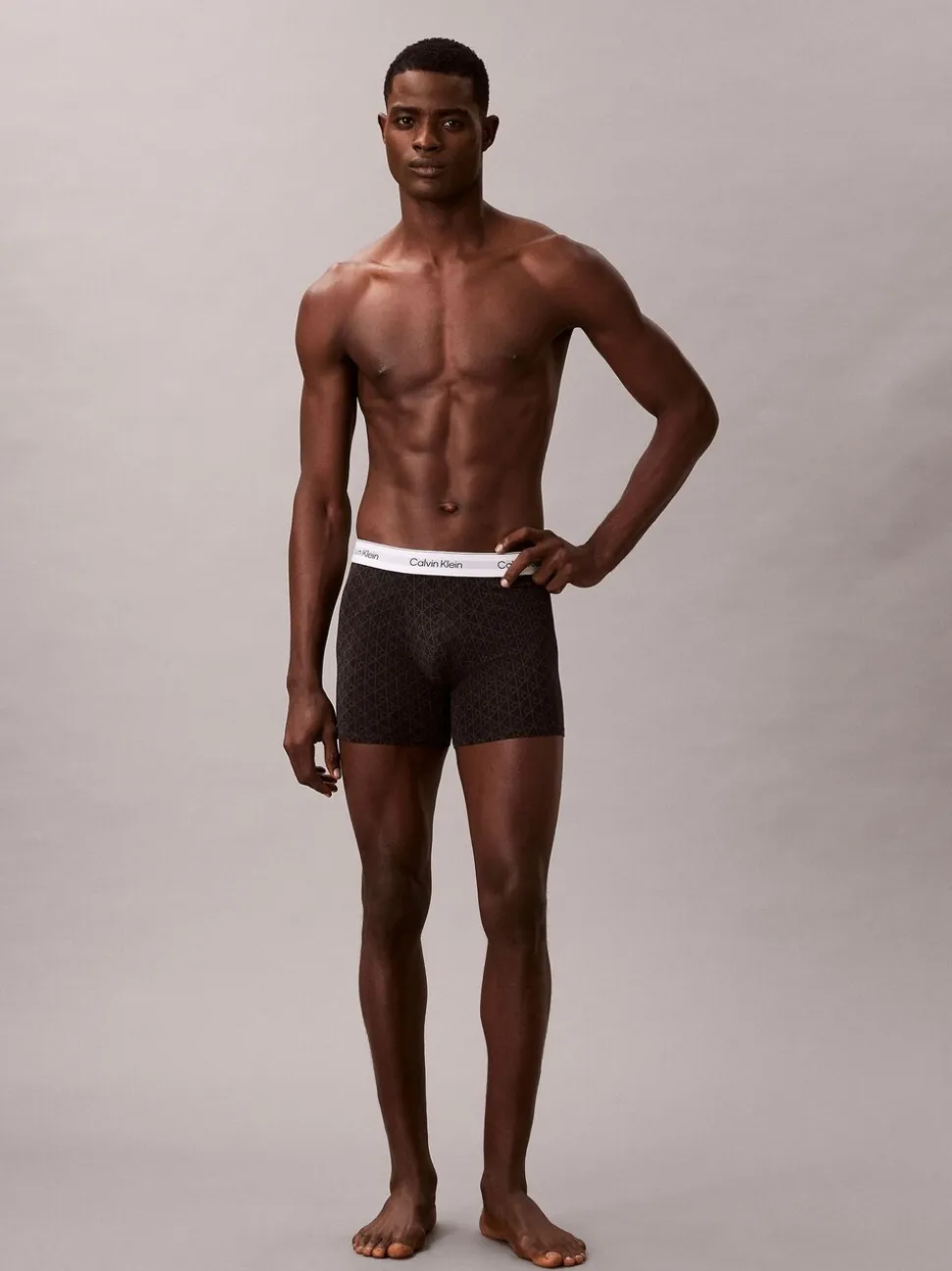 Calvin Klein Logo Print Black/Blue/Grey Icon Cotton Stretch Boxer Briefs 3 Pack