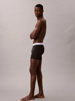 Calvin Klein Logo Print Black/Blue/Grey Icon Cotton Stretch Boxer Briefs 3 Pack