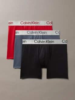 Calvin Klein Red/Blue/Black Micro Stretch Boxer Briefs 3 Pack